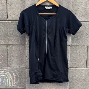 Athleta Half Zip Black Short Sleeve Performance Tee Medium